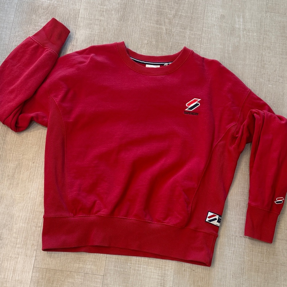 Superdry Red Sweatshirt with Logo Patch